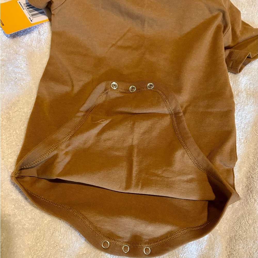 Carhartt Tan Short-Sleeve Baby Bodysuit